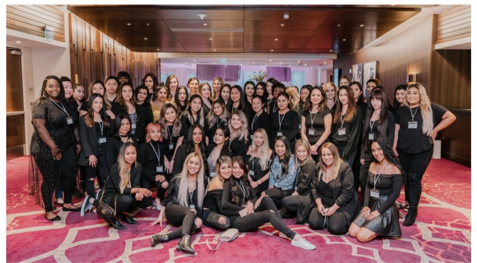 Suzie Mcintosh's brow masterclass students photographed together at the end of a two day class in Las Vegas